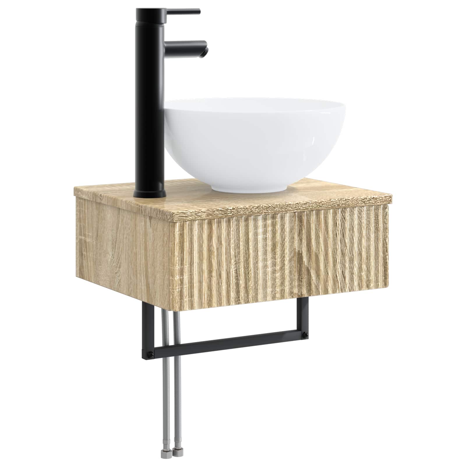 Maison Exclusive - Wandmontiertes Waschbecken Sonoma-eiche 40 X 3
