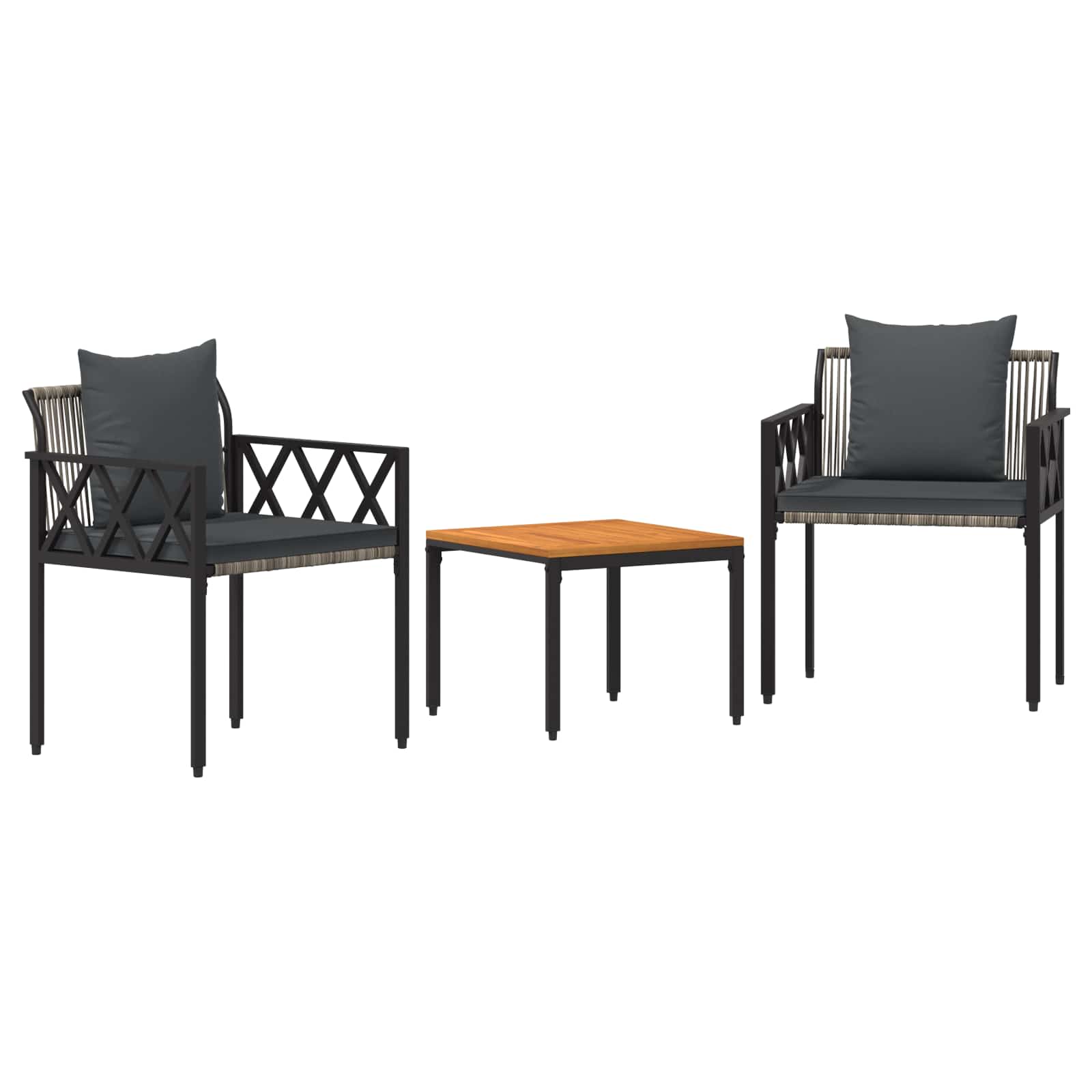 Maison Exclusive - Gartenmöbel-set 3 Stk. Grau Und Dunkelgrau Pol