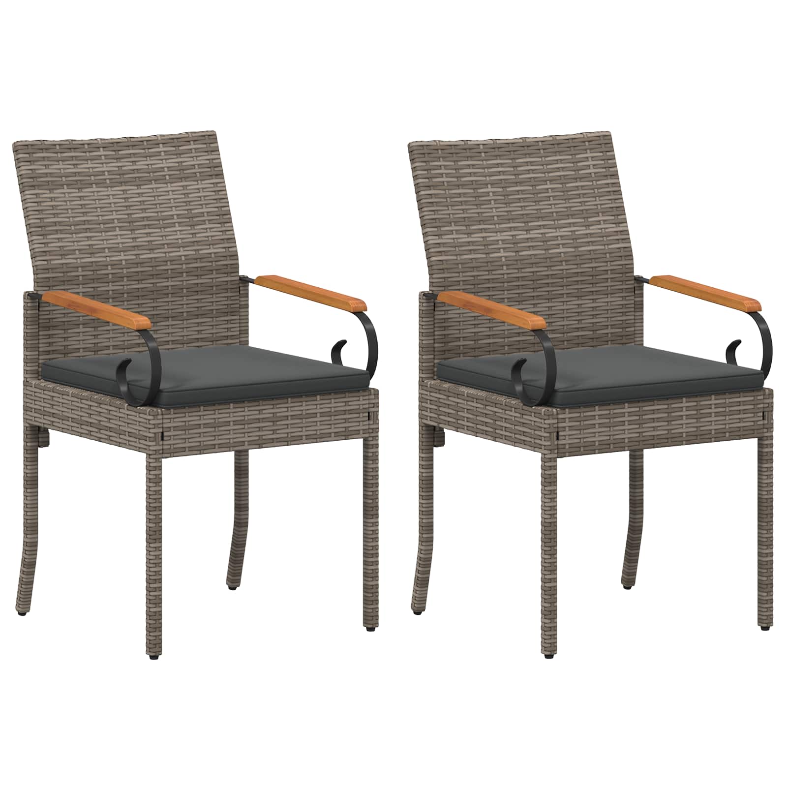 Maison Exclusive - Gartenstühle 2 Stk. Grau Und Dunkelgrau Poly-r