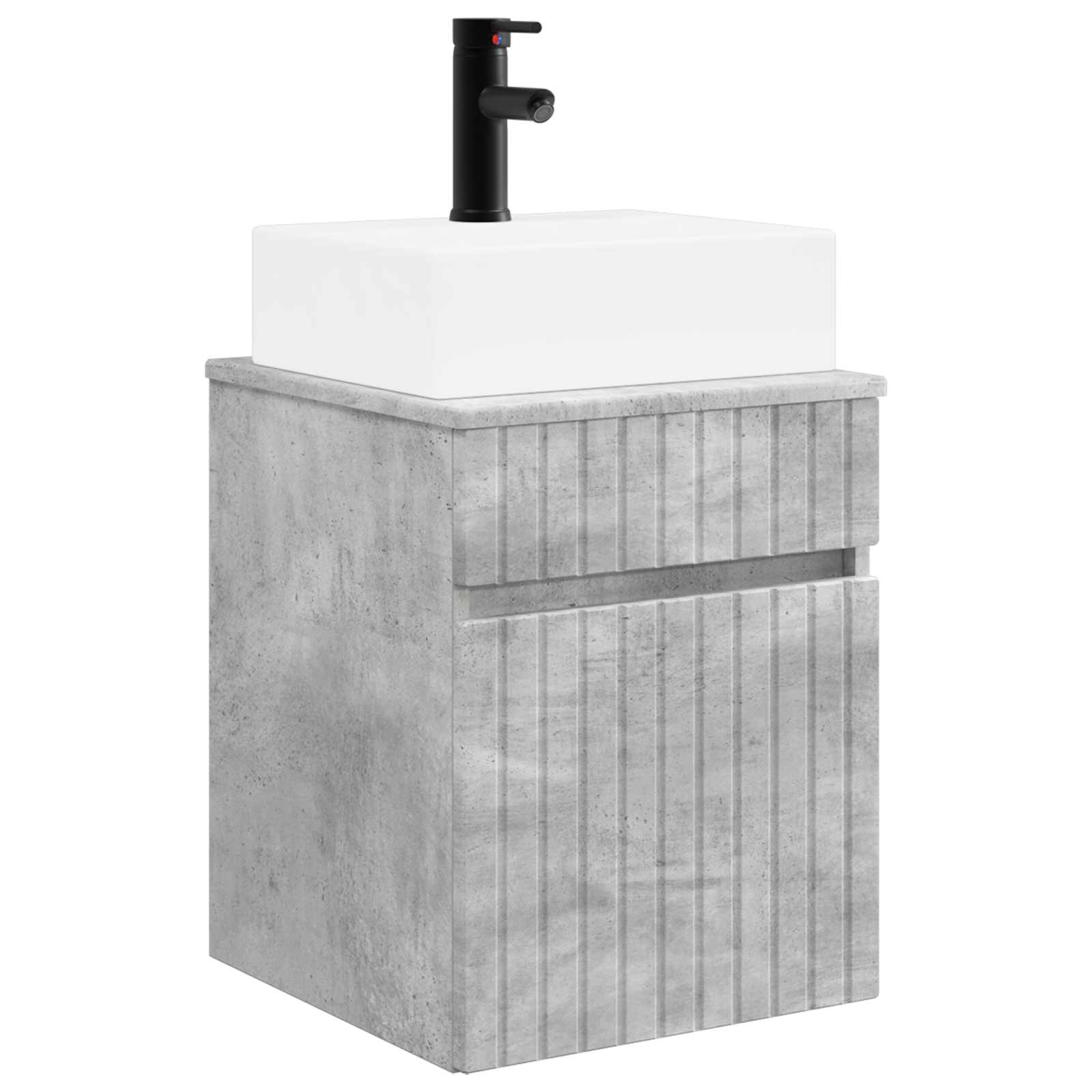 Maison Exclusive - Wandmontierter Waschbecken Vanity Betongrau 39