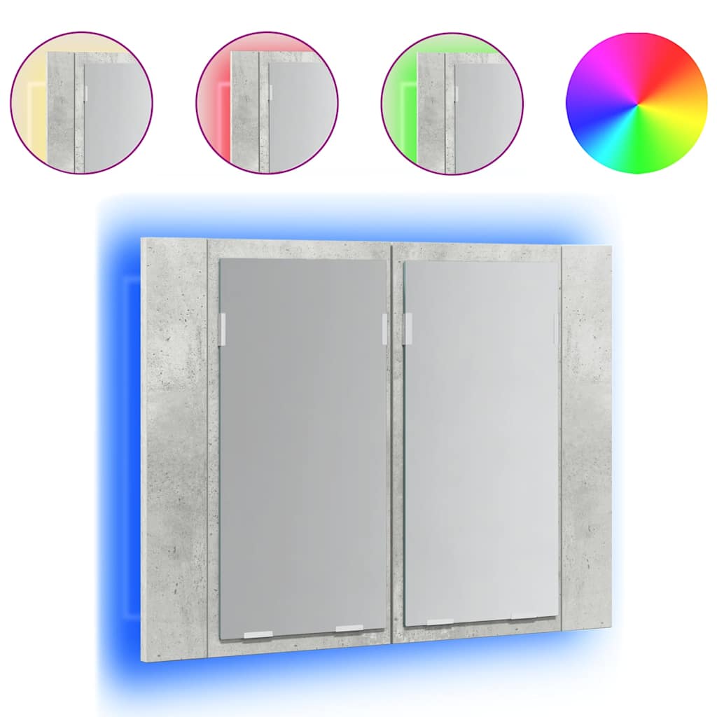 Maison Exclusive - Led-bad-spiegelschrank Betongrau 60x12x45 Cm A