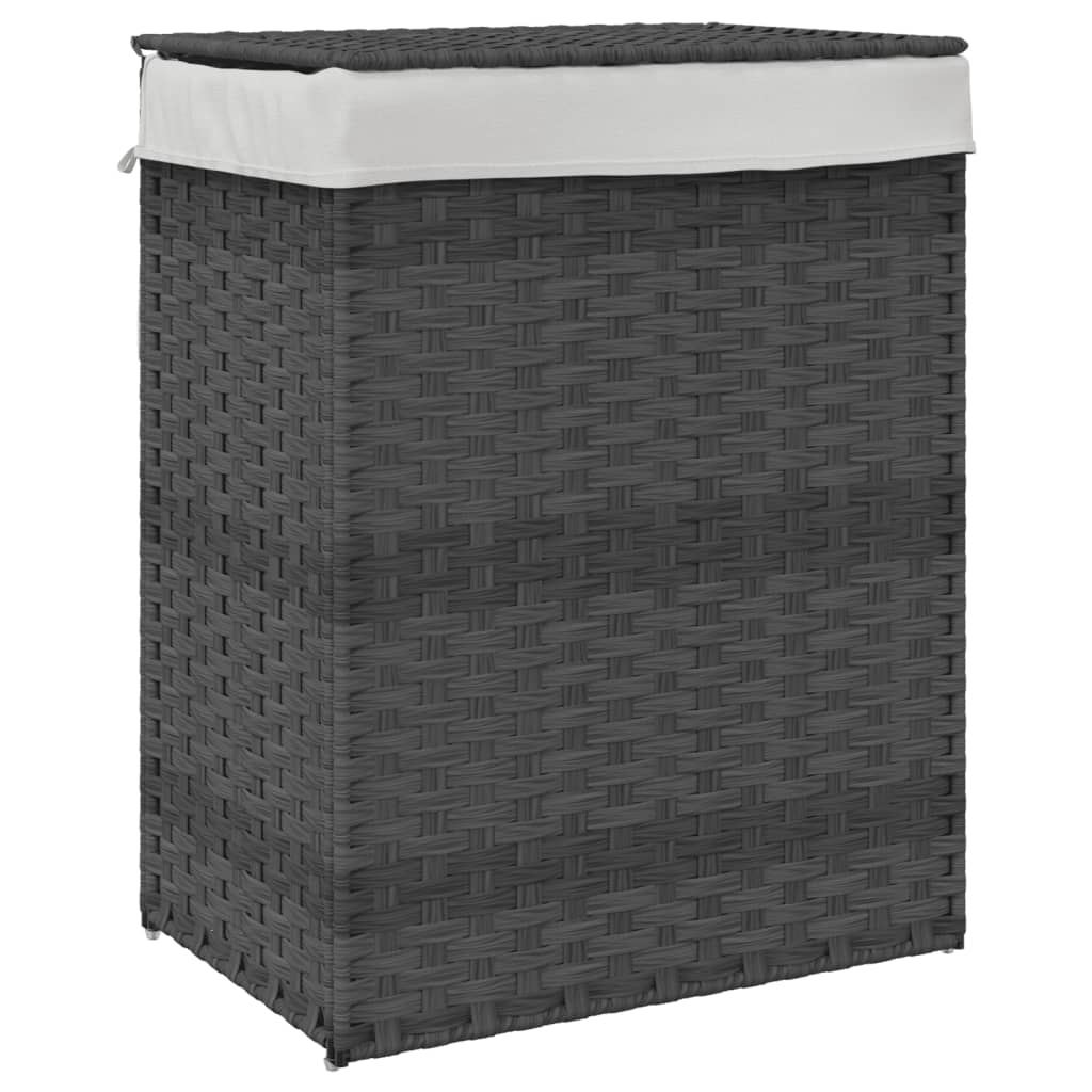 Maison Exclusive - Wäschekorb Mit Deckel Grau 46x33x60 Cm Poly Ra