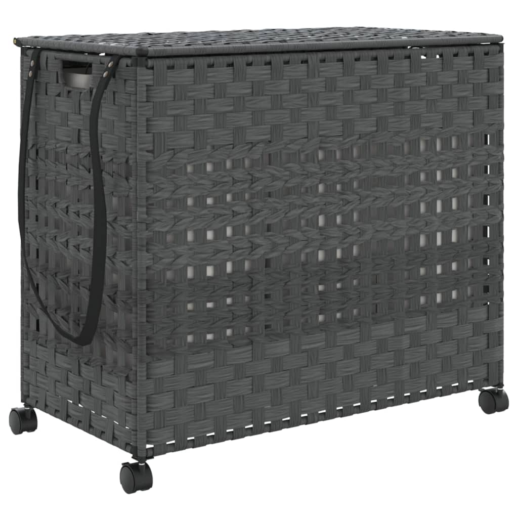 Maison Exclusive - Wäschekorb Mit Rollen Grau 66x35x60 Cm Rattan
