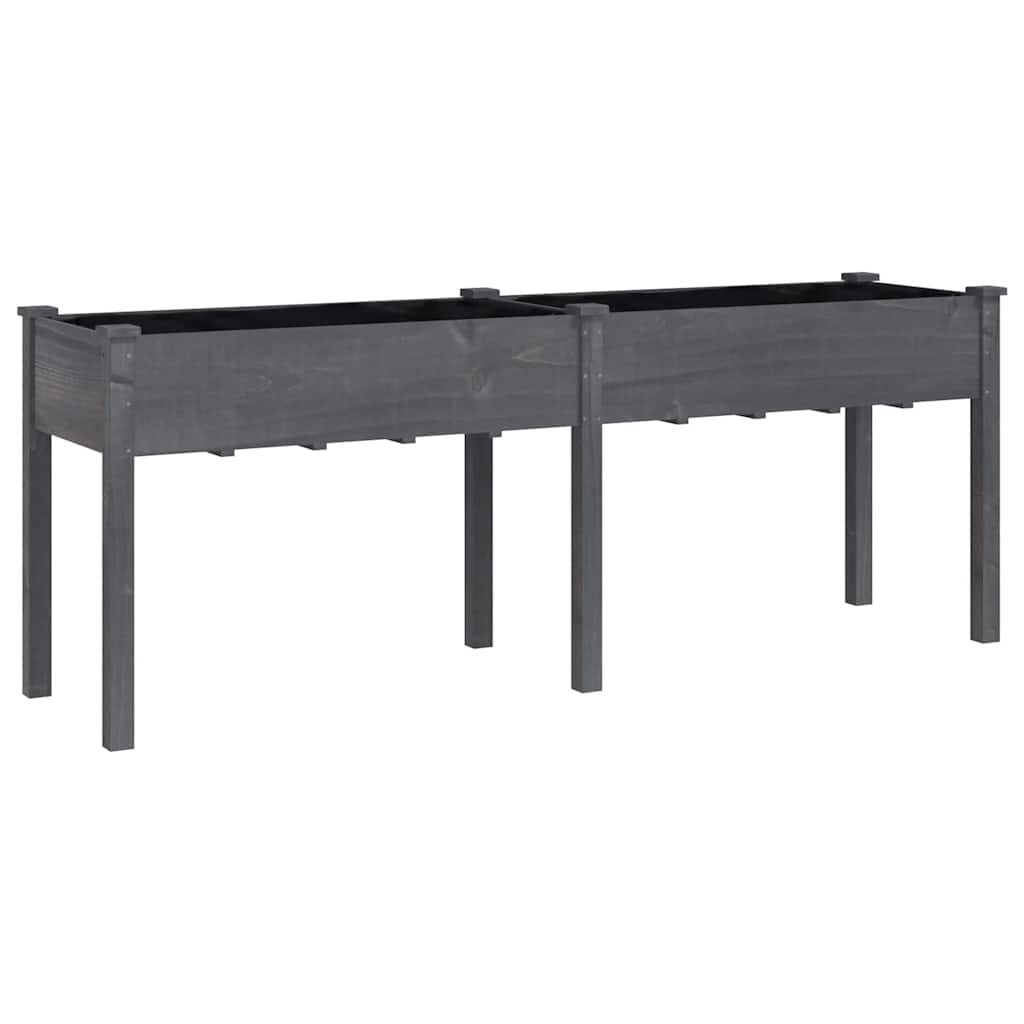 Maison Exclusive - Pflanzkübel Mit Einsatz Grau 203x53x76 Cm Mass
