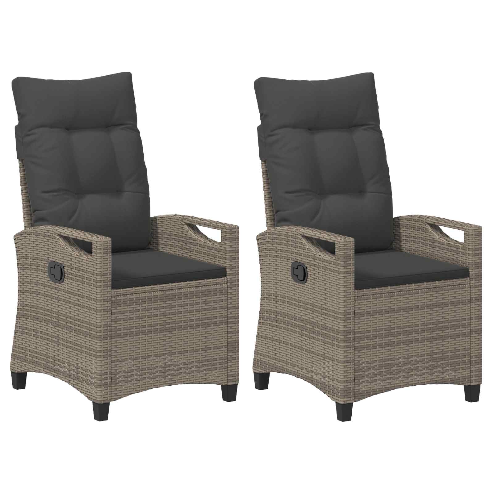 Maison Exclusive - Gartenstuhl 2 Stk. Grau Und Dunkelgrau Stahl U
