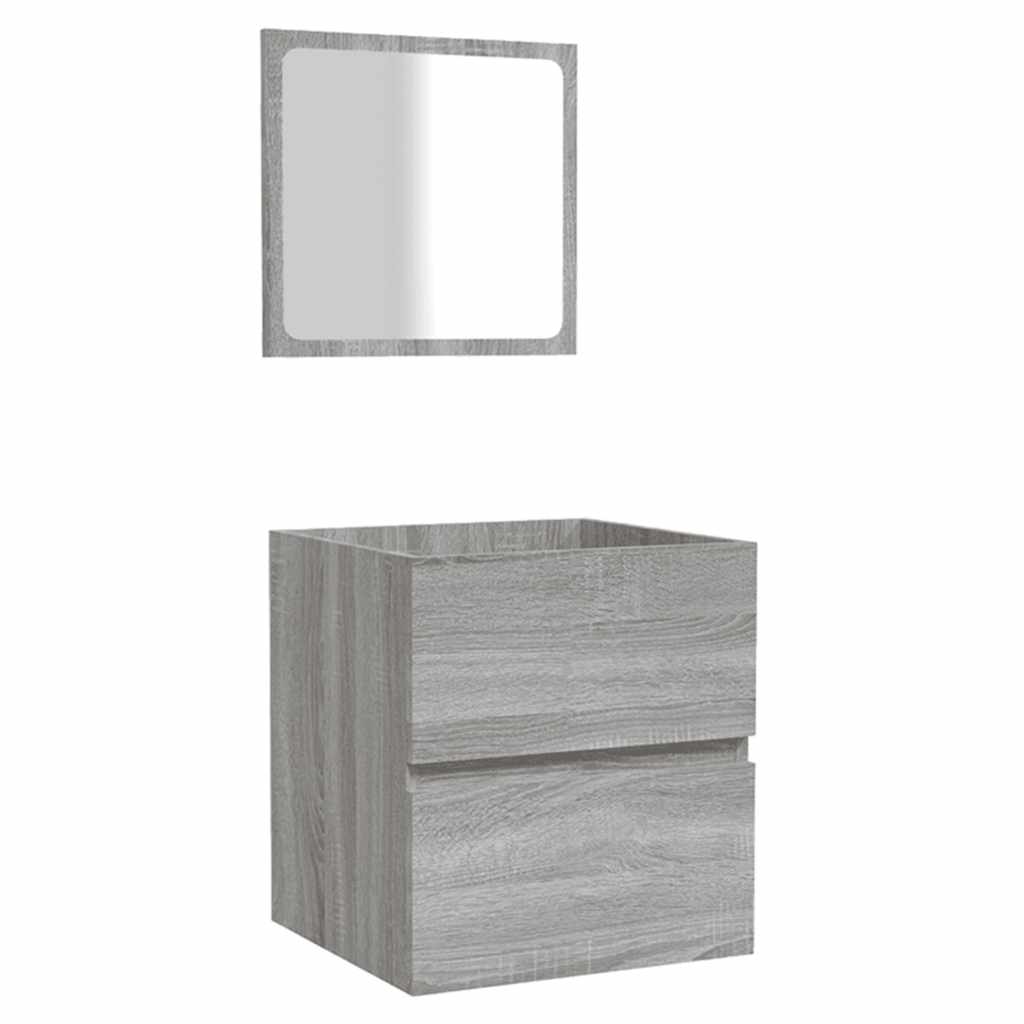 Maison Exclusive - Badschrank Mit Spiegel Grau Sonoma Holzwerksto