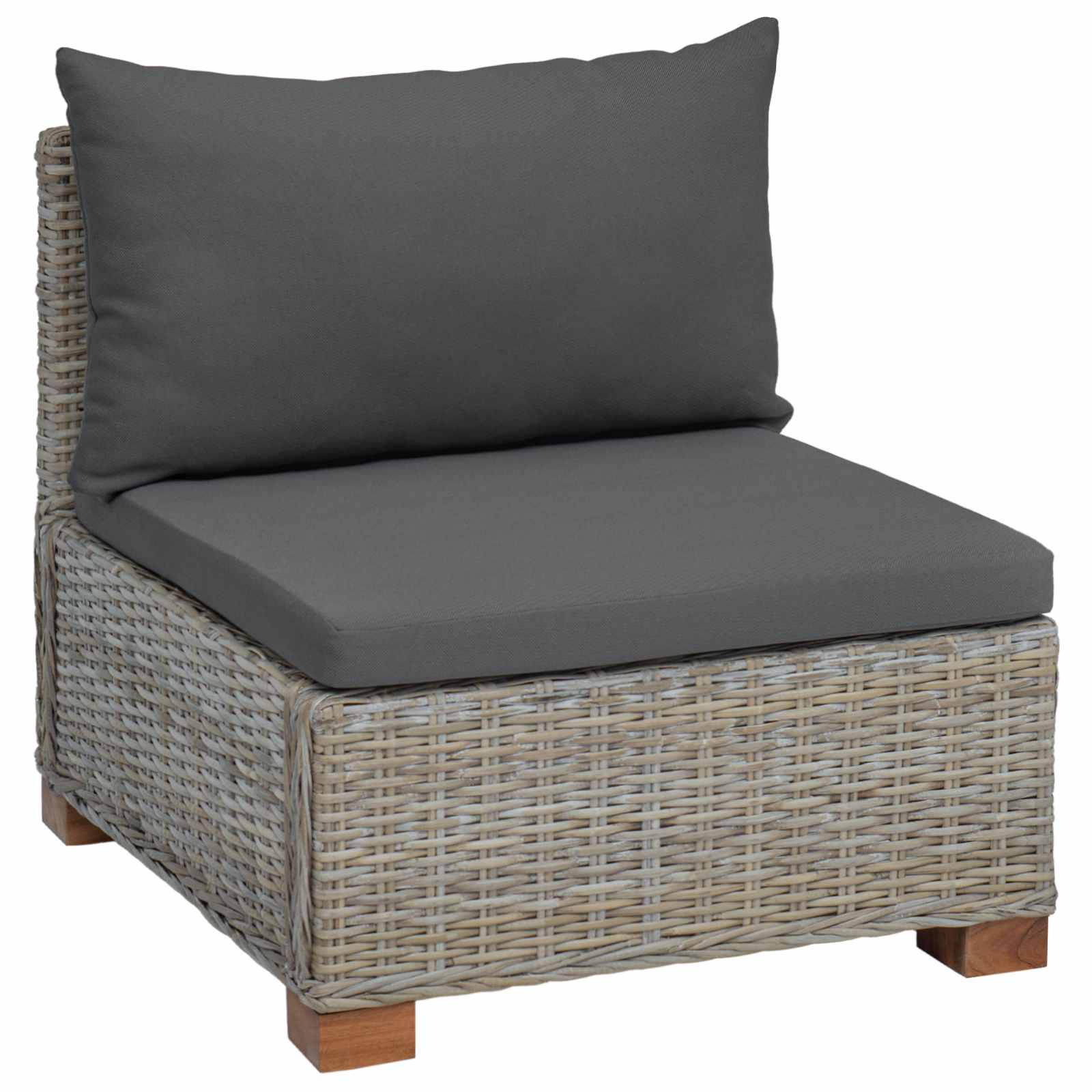 Maison Exclusive - Mittels Sofa Mit Kissen Gendt Naturrattan Kubu