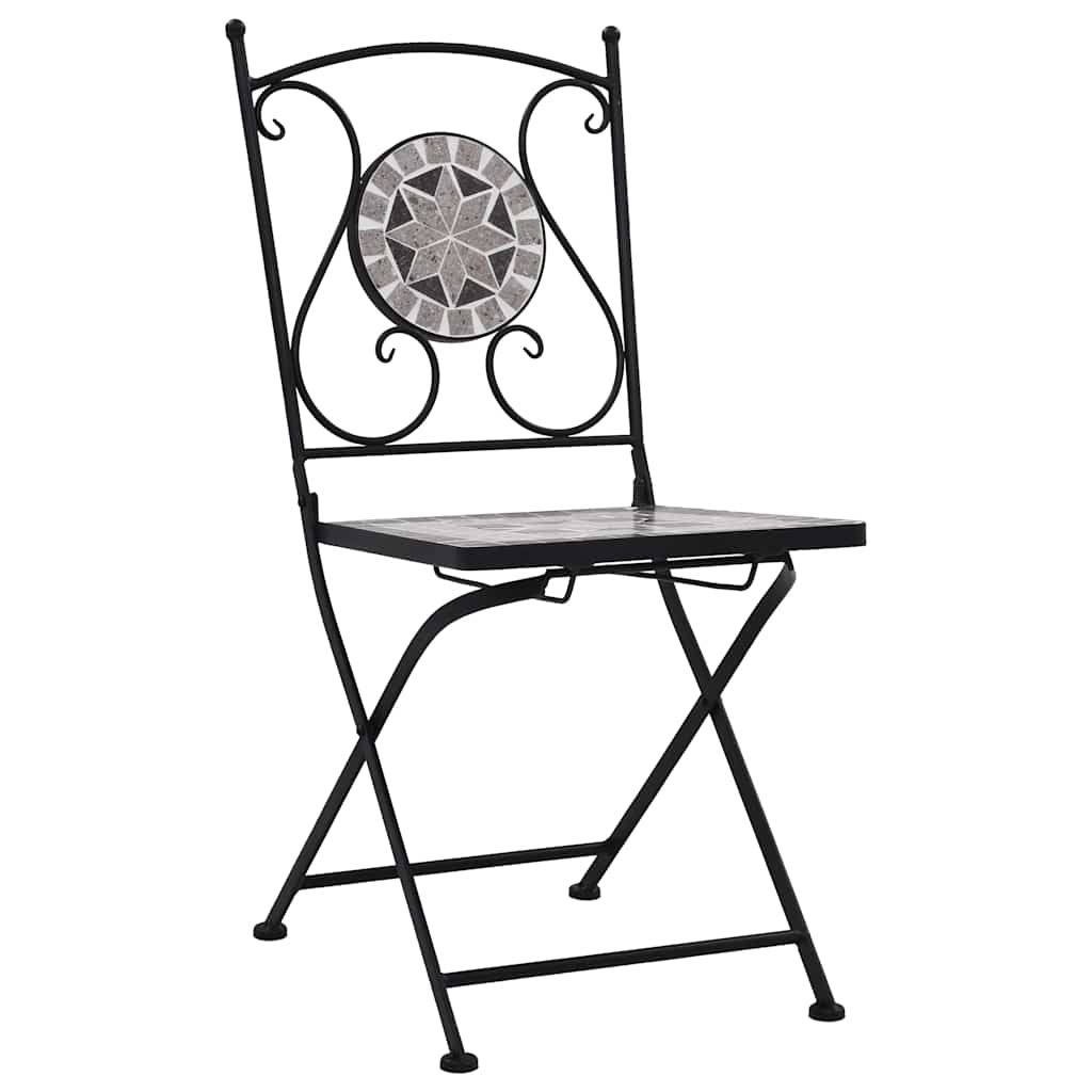 Maison Exclusive - Mosaik-klappstühle, 2 Stück, Grau
