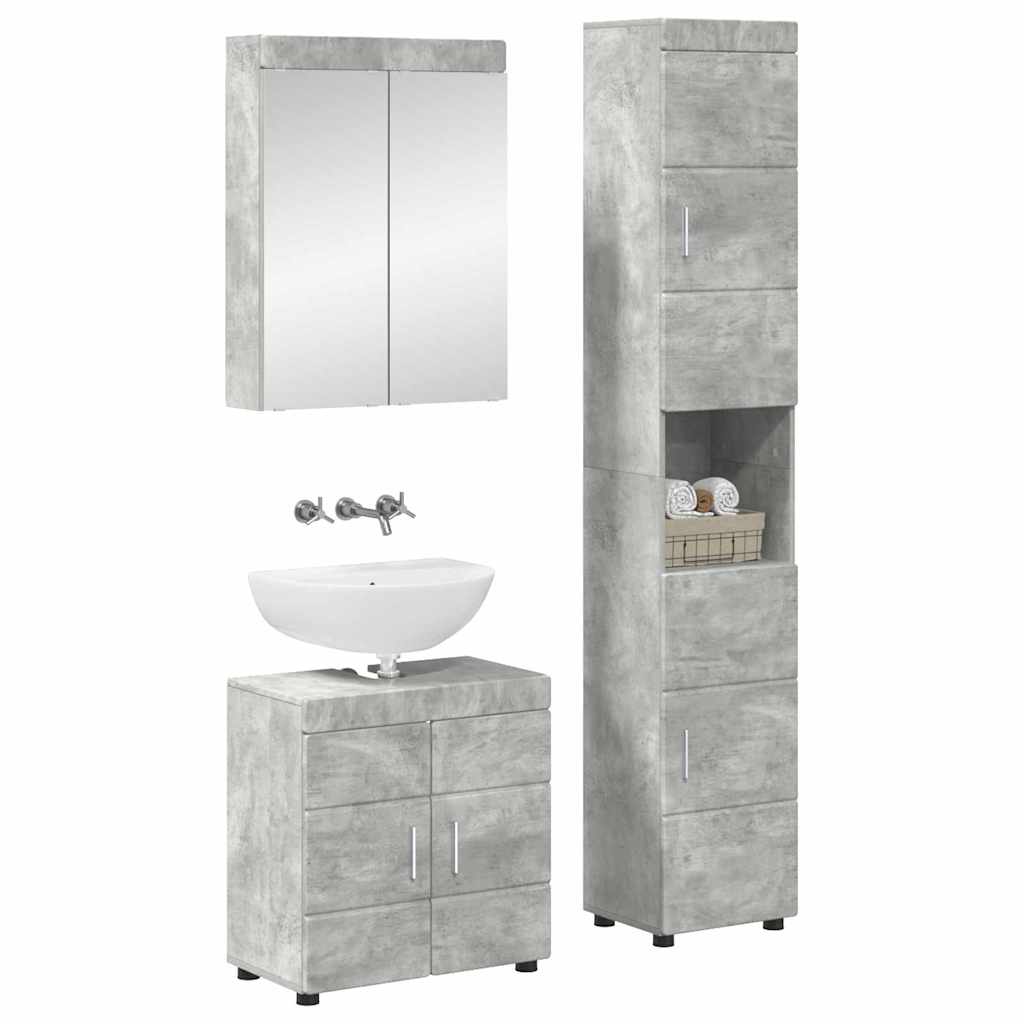 Maison Exclusive - Badezimmermöbel-set Tulum 3 Stk. Beton Grau 60
