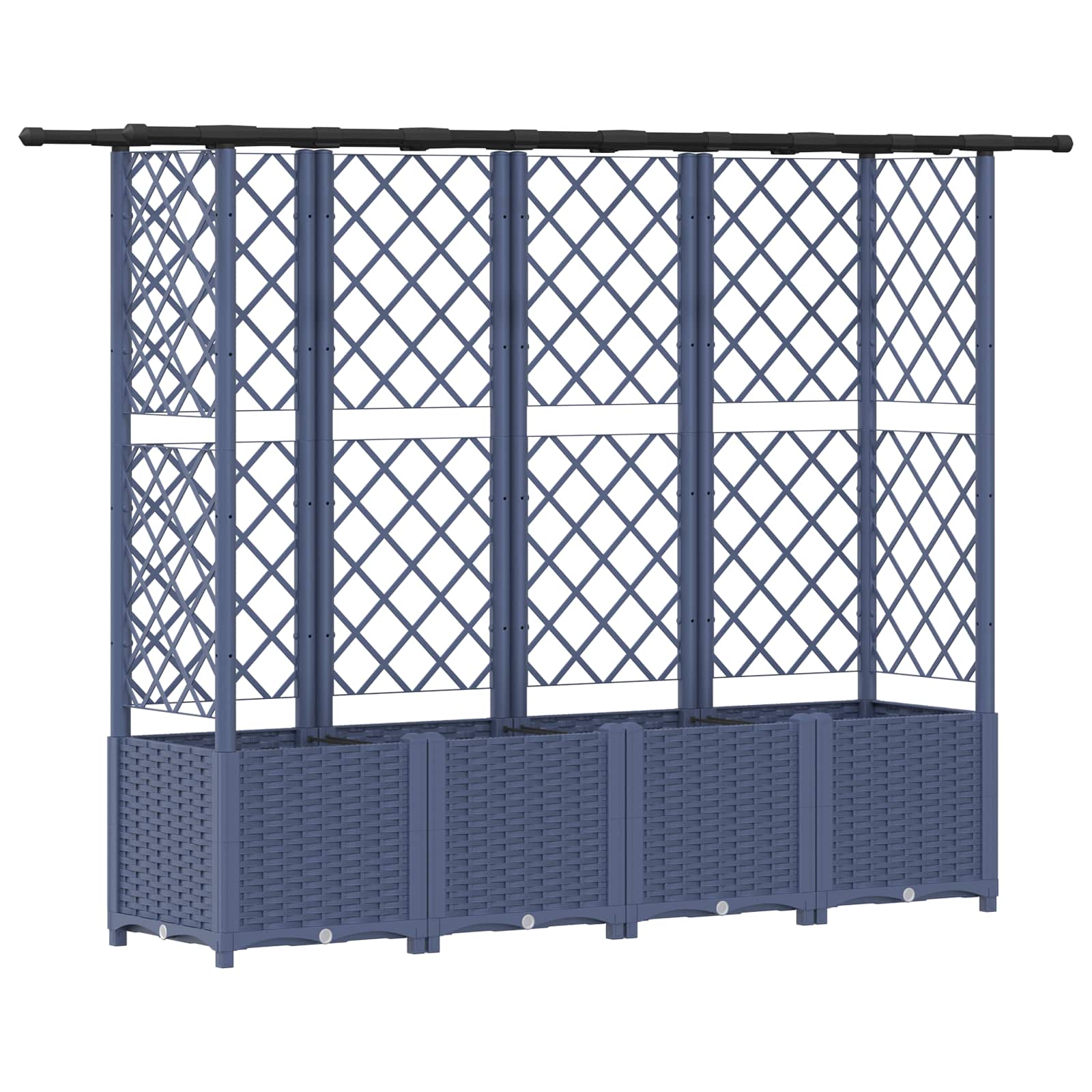 Maison Exclusive - Hochbeet Mit Rankgitter Und Dach Grau 202 X 40