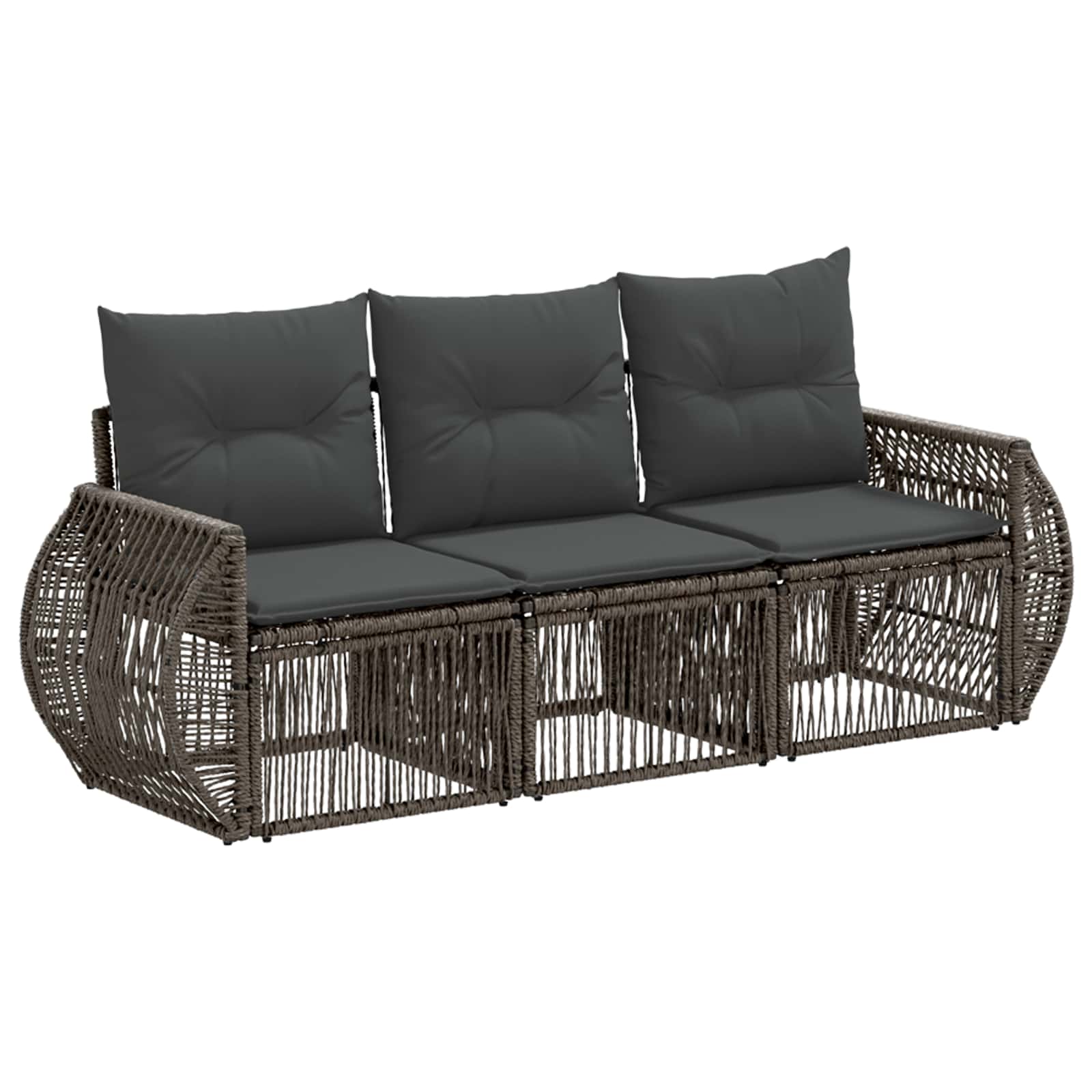 Maison Exclusive - Gartensofa-set 3 Stk. Grau Und Dunkelgrau Poly