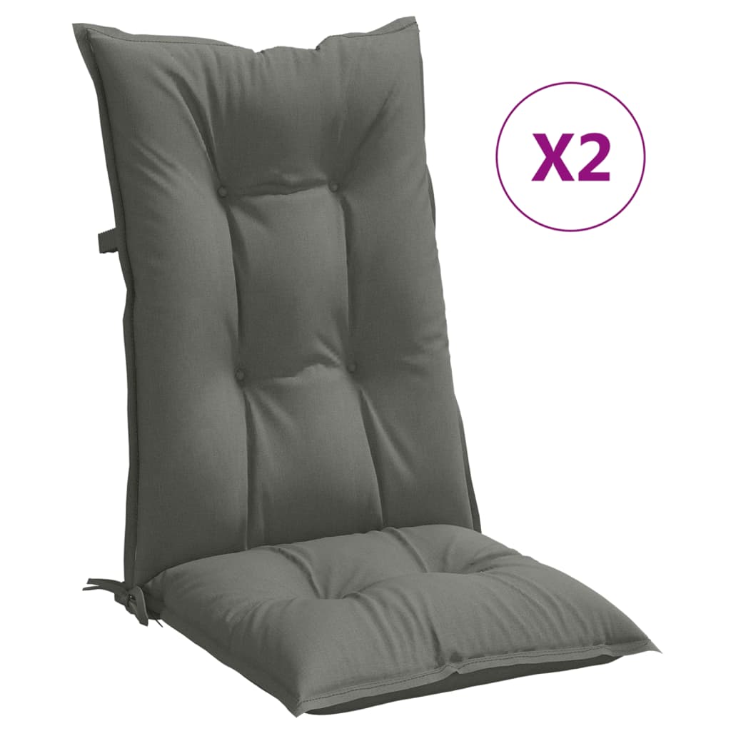 Maison Exclusive - Hochlehner-auflagen 2 Stk. Melange Dunkelgrau