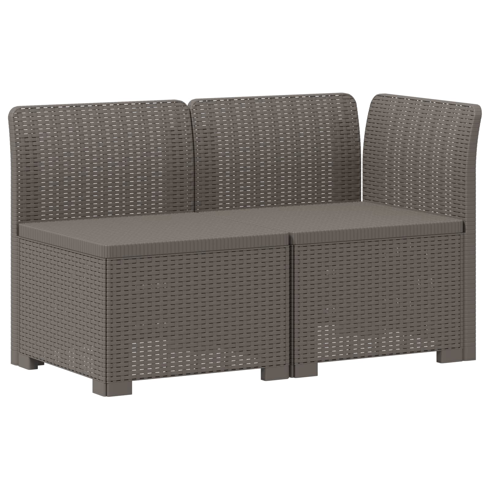 Maison Exclusive - 2-sitzer Garten-sofa Rattan-look Pp Hellgrau