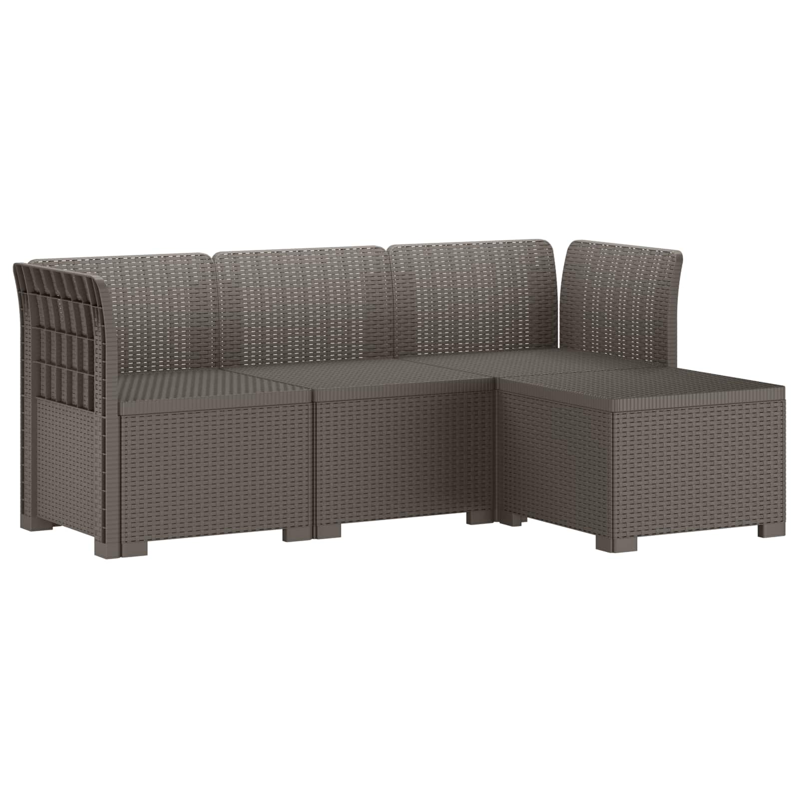 Maison Exclusive - 4-sitzer Garten Sofa Rattan Look Pp Hellgrau