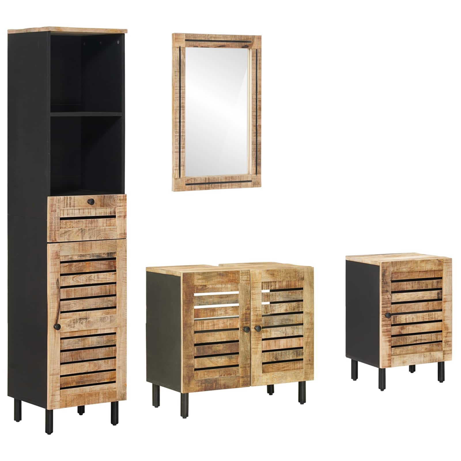 Maison Exclusive - Badezimmerschrank-set 4 Stk. Natur 38 X 33 X 1