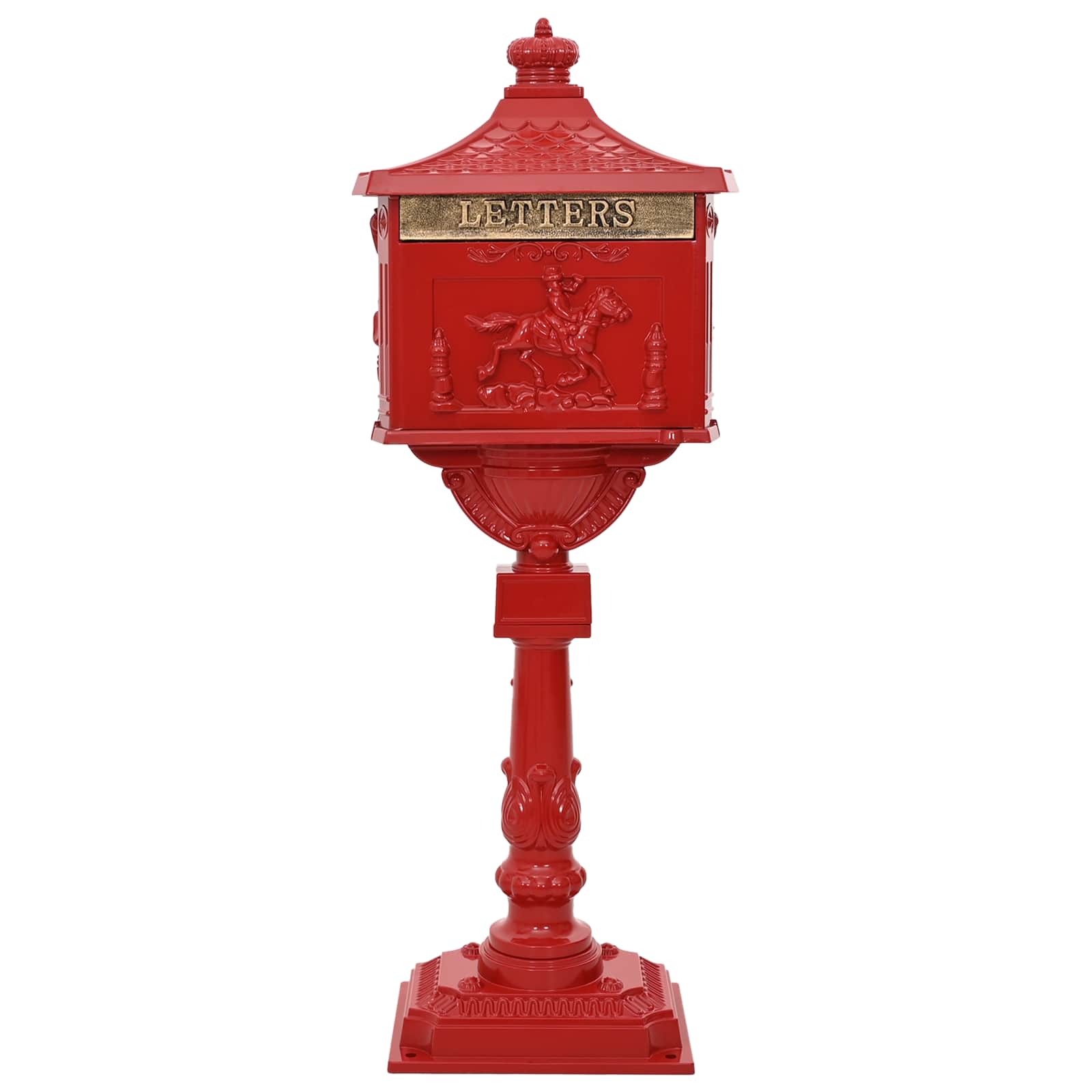 Maison Exclusive - Stehender Briefkasten Rot 42,5 X 29,5 X 117 Cm