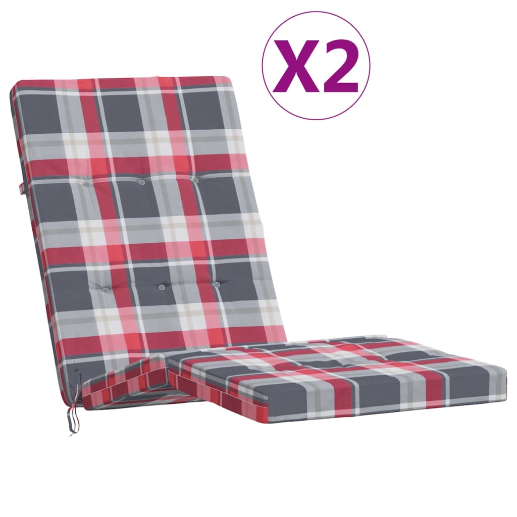 Maison Exclusive - Liegestuhl-auflagen 2 Stk. Rot Karomuster Oxfo