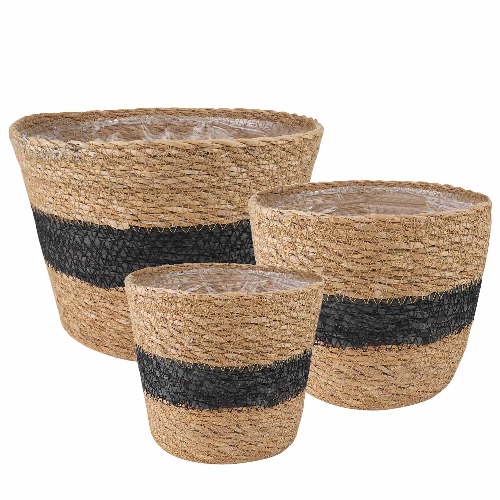 Maison Exclusive - 3 Stk. Natürlich Und Schwarz Ø26 X 19 Cm 100%