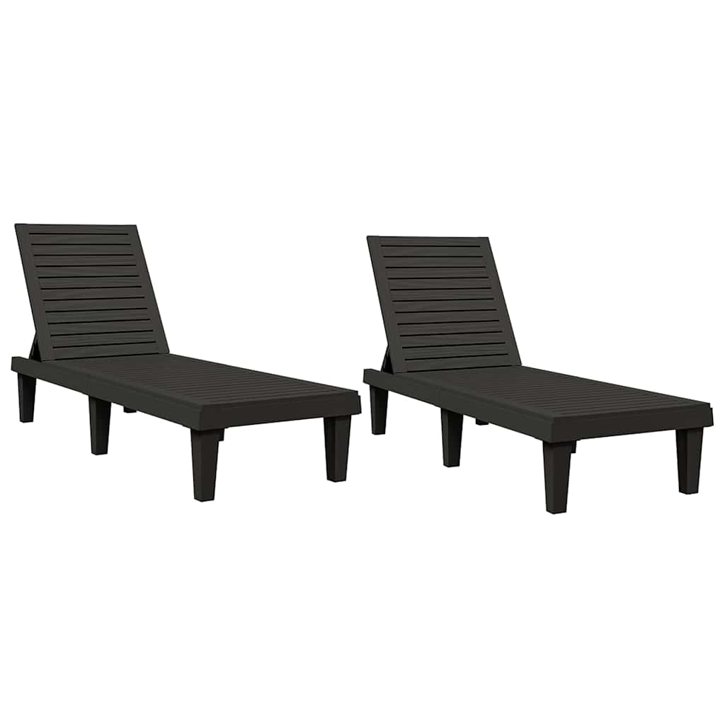 Maison Exclusive - Sonnenliegen 2 Stk. Schwarz 155x58x83 Cm Polyp