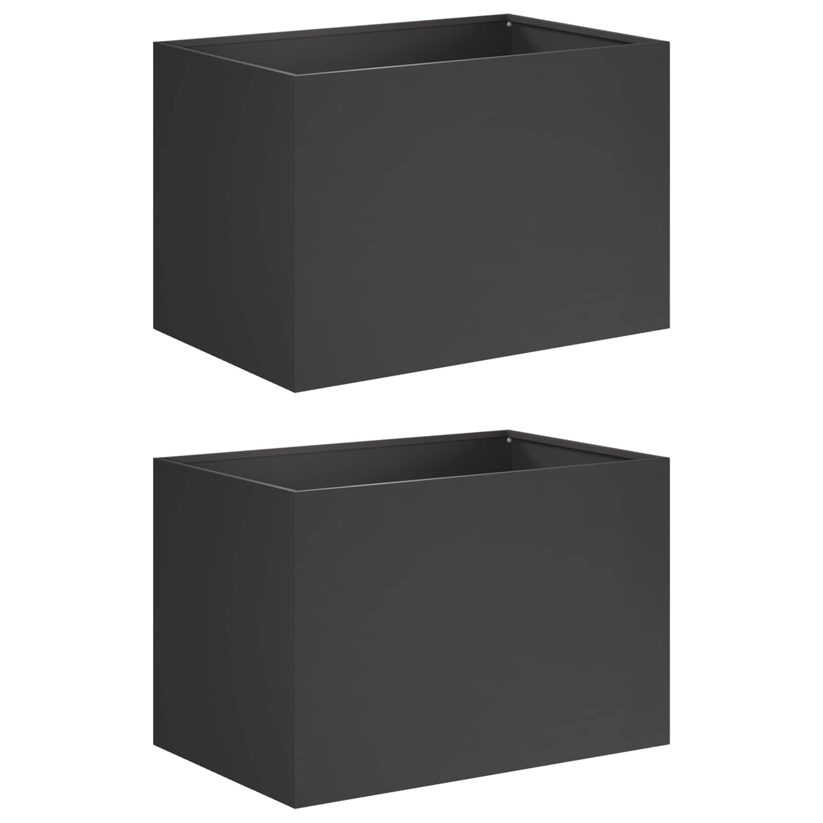 Maison Exclusive - Garten-pflanzgefäß 2 Stk. Schwarz 60 X 40 X 40