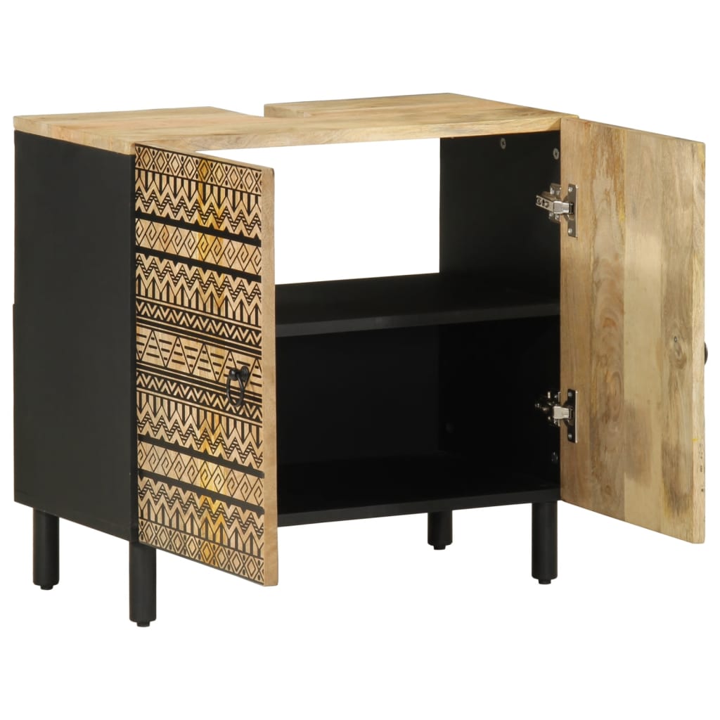 Maison Exclusive - Waschbeckenunterschrank Schwarz 62x33x58 Cm Ma
