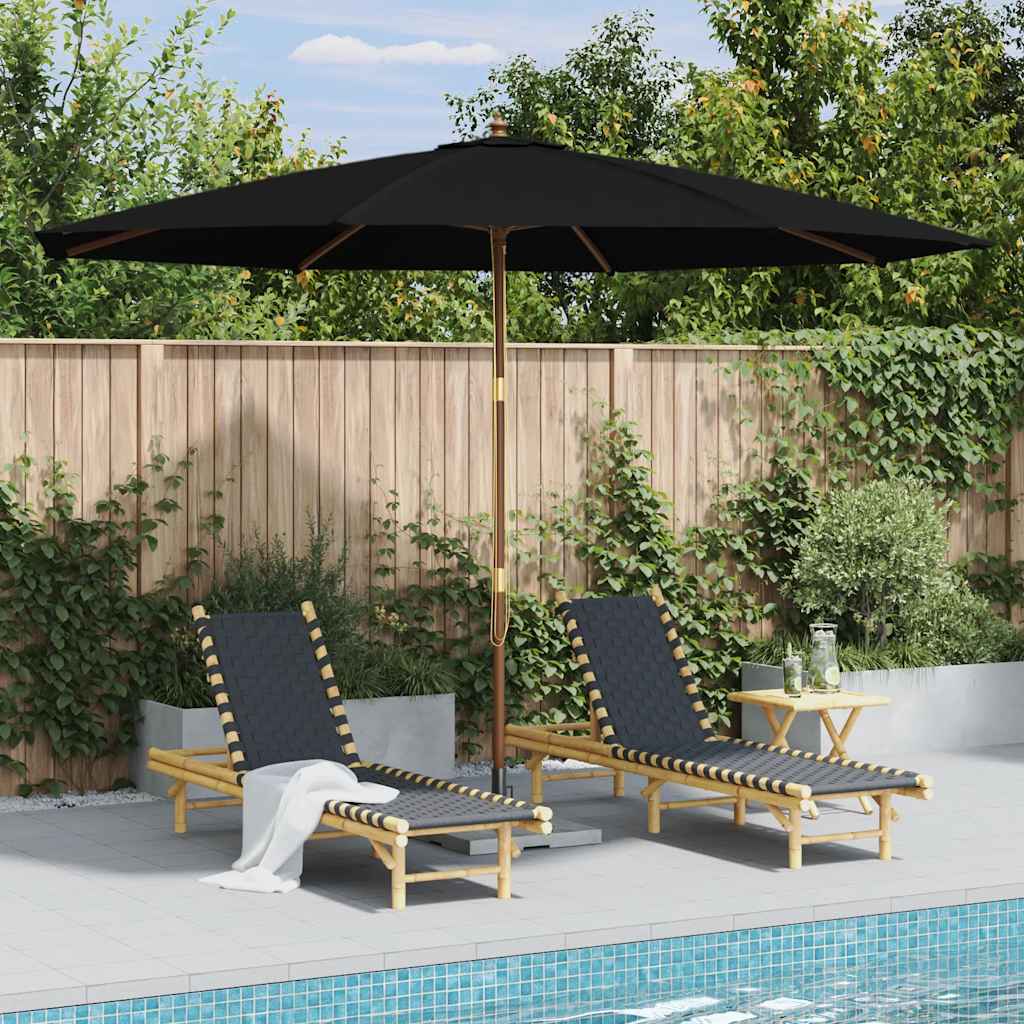 Maison Exclusive - Sonnenschirm Mit Holzmast 350 Cm Schwarz