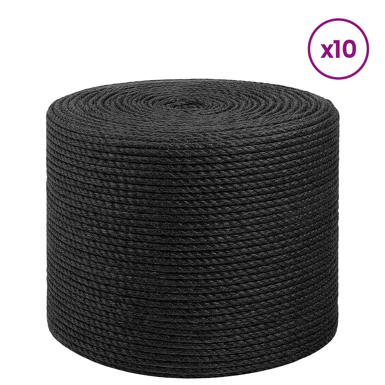 Maison Exclusive - Juteschnur 10 Stk. 2 Mm Schwarz 100% Tossa Jut