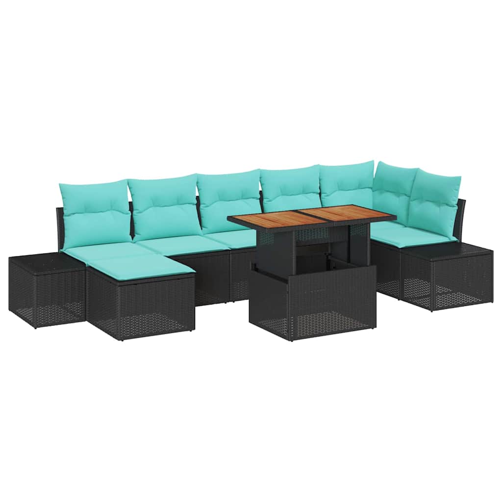 Maison Exclusive - Garten-sofa-set 8 Stk. Schwarz Und Teal