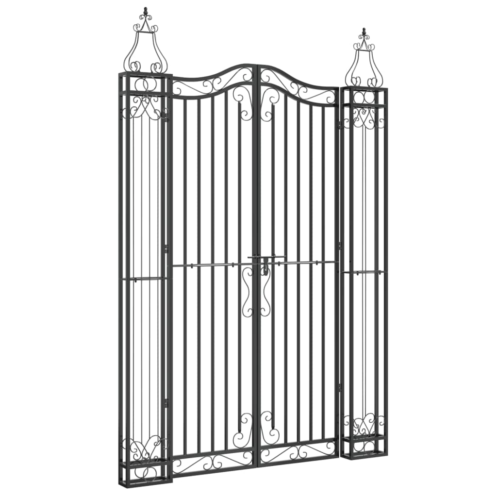 Maison Exclusive - Gartentor Schwarz 121x8x180 Cm Schmiedeeisen