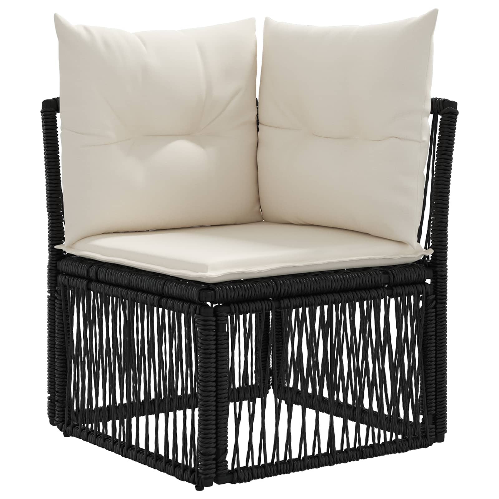 Maison Exclusive - Ecksofa Schwarz Poly-rattan