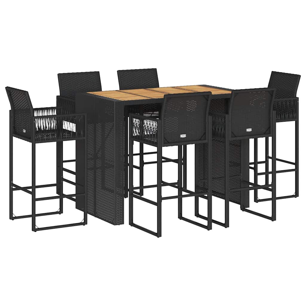 Maison Exclusive - 7-tlg. Gartenbar-set Ohne Kissen Schwarz Poly