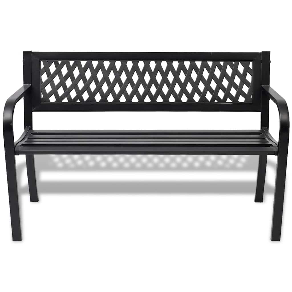 Maison Exclusive - Gartenbank 118 Cm Stahl Schwarz