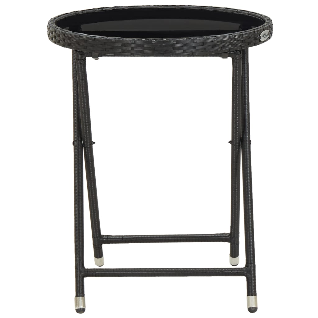 Maison Exclusive - Beistelltisch Schwarz 60 Cm Poly Rattan Und Ha
