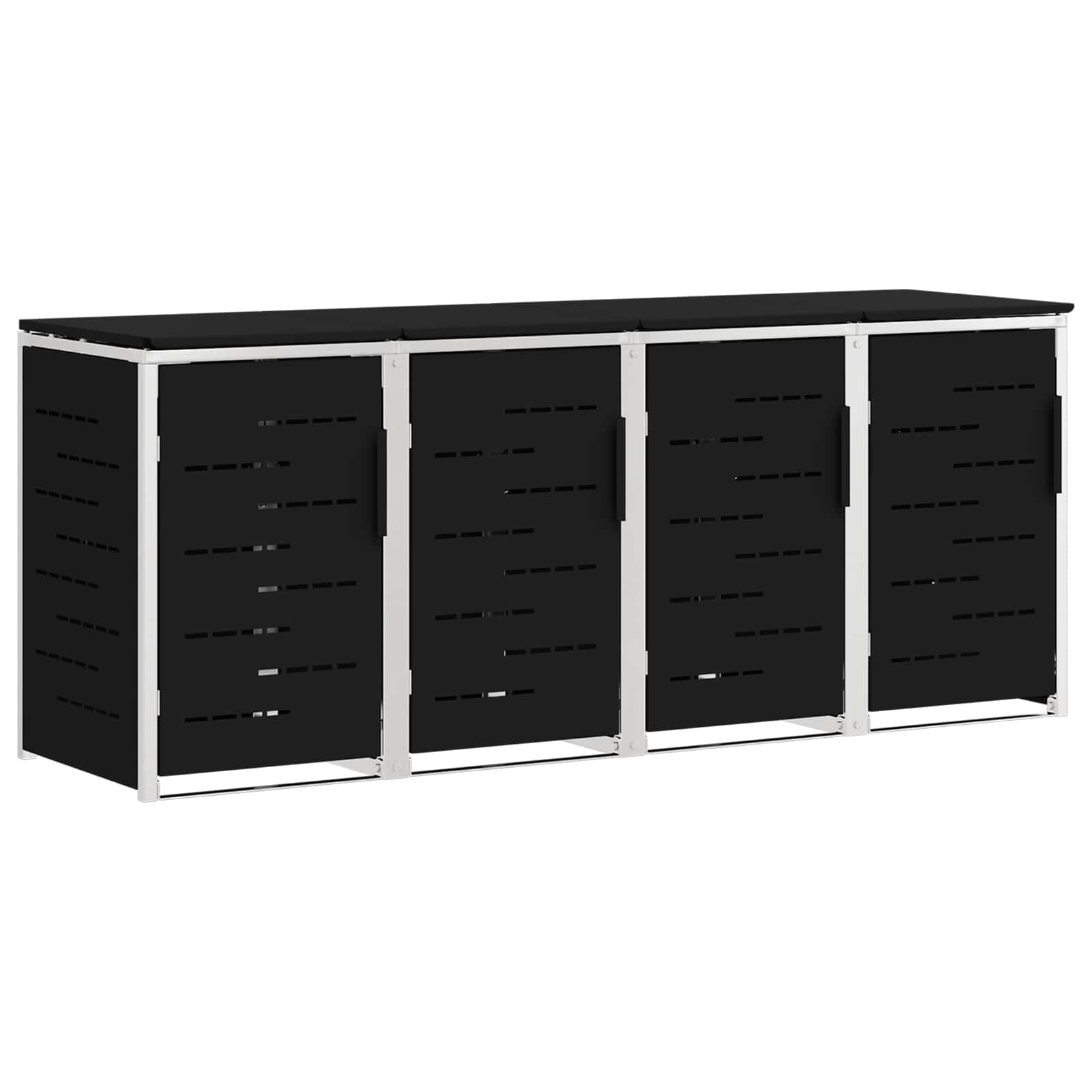 Maison Exclusive - Mülltonnenbox For 4 Bins 240l Edelstahl Schwar