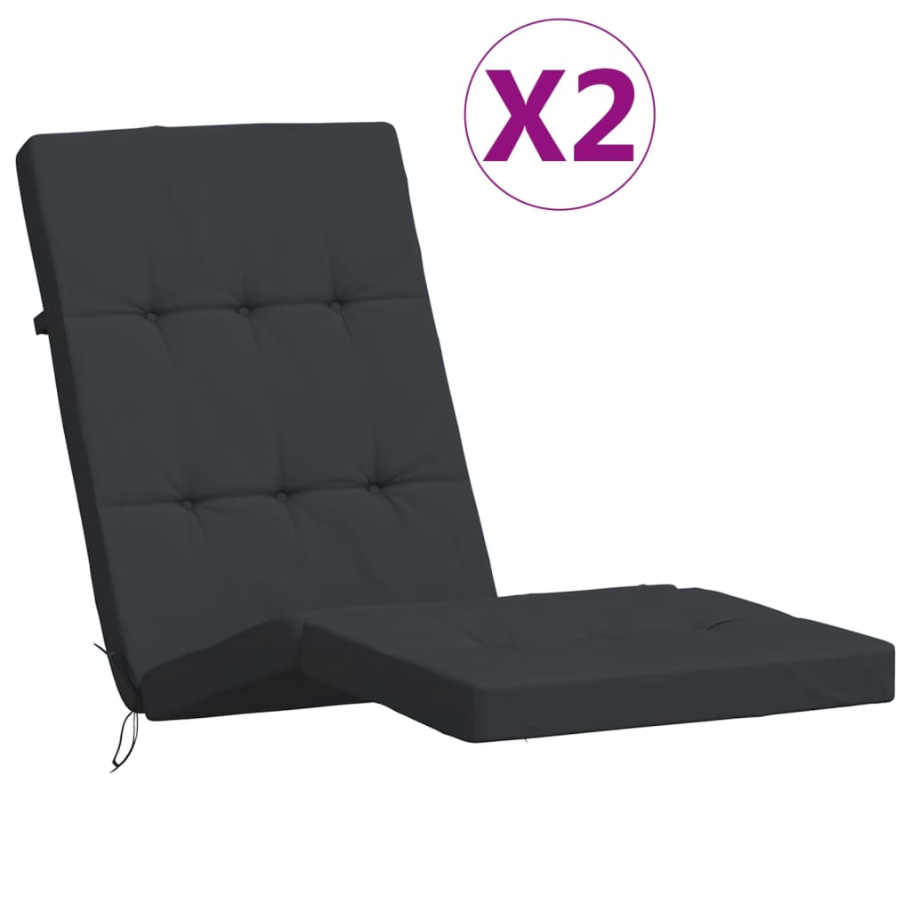 Maison Exclusive - Liegestuhl-auflagen 2 Stk. Schwarz Oxford-gewe