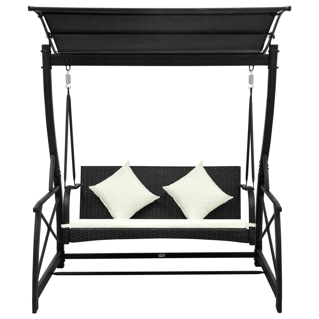 Maison Exclusive - Hollywoodschaukel 3-sitzer Mit Dach Poly Ratta