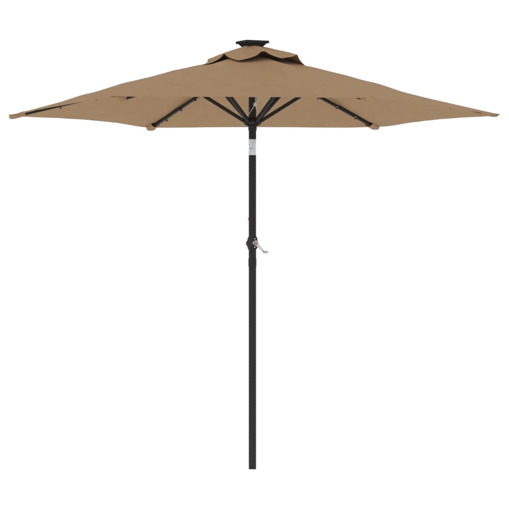 Maison Exclusive - Sonnenschirm Mit Led Und Stahlmast Taupe 225x2