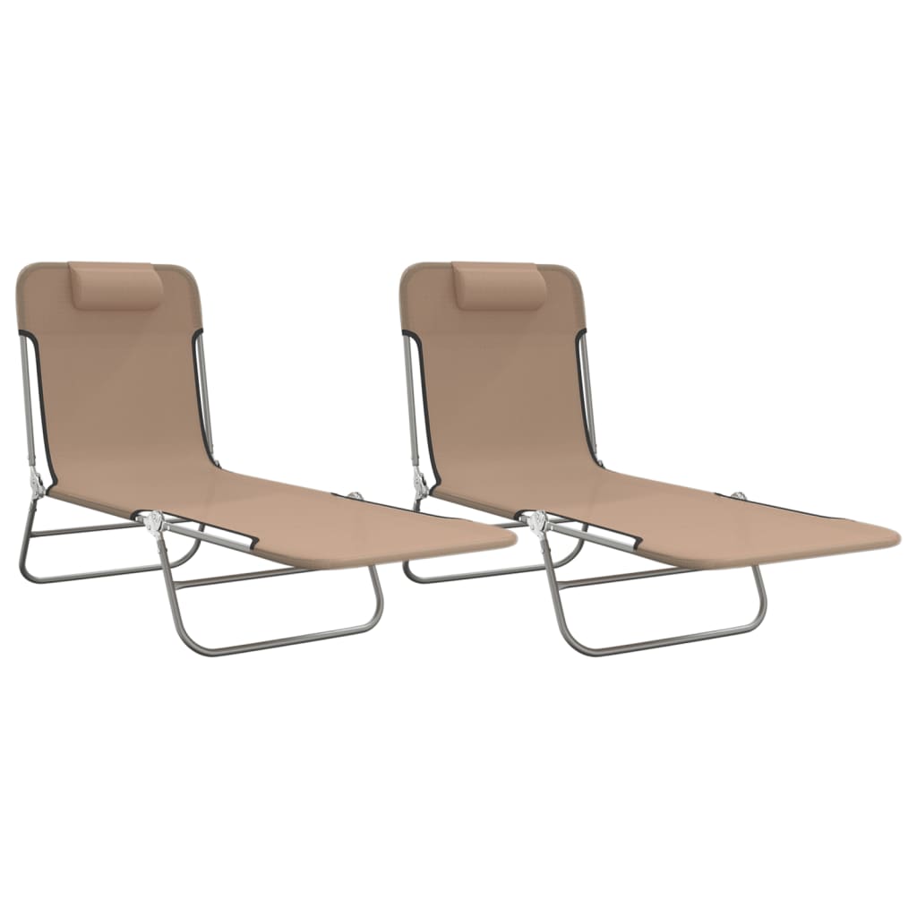 Maison Exclusive - Sonnenliegen Klappbar 2 Stk. Taupe Textilene U