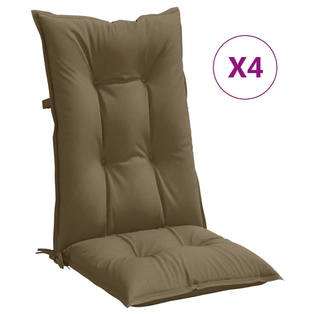 Maison Exclusive - Hochlehner-auflagen 4 Stk. Melange Taupe 120x5