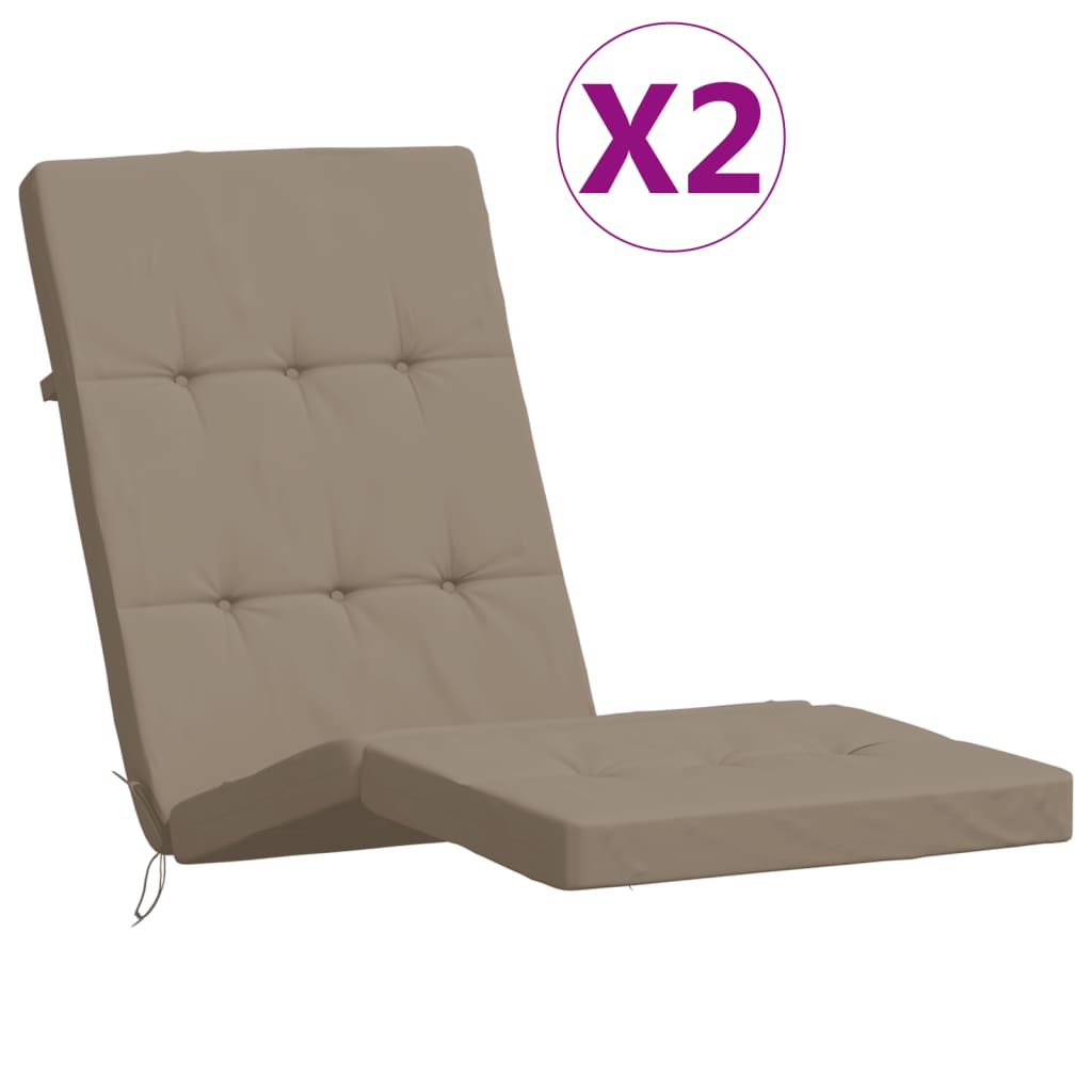 Maison Exclusive - Liegestuhl-auflagen 2 Stk. Taupe Oxford-gewebe