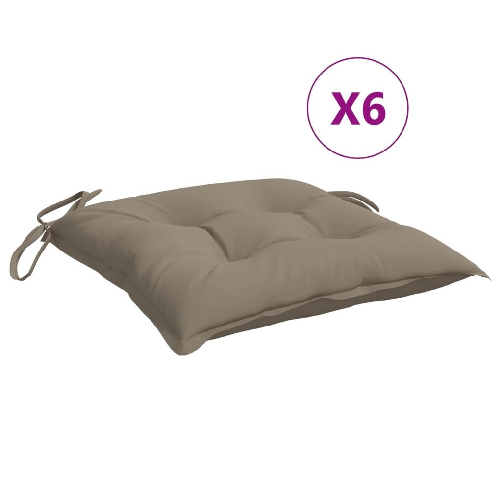 Maison Exclusive - Stuhlkissen 6 Stk. Taupe 40x40x7 Cm Oxford-gew