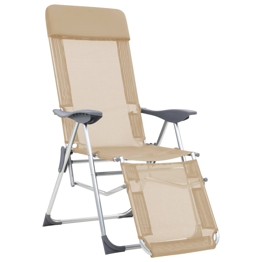Maison Exclusive - Klappbare Liegestühle Mit Fußteil 2 Stk. Creme