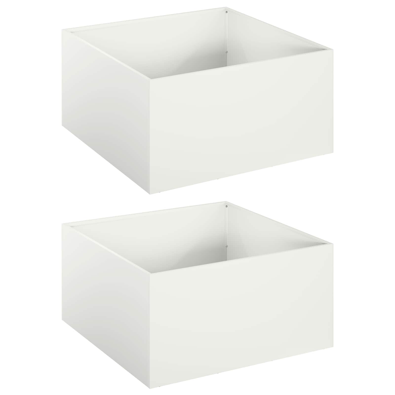 Maison Exclusive - Garten-pflanzgefäß 2 Stk. Weiß 60 X 60 X 30 Cm