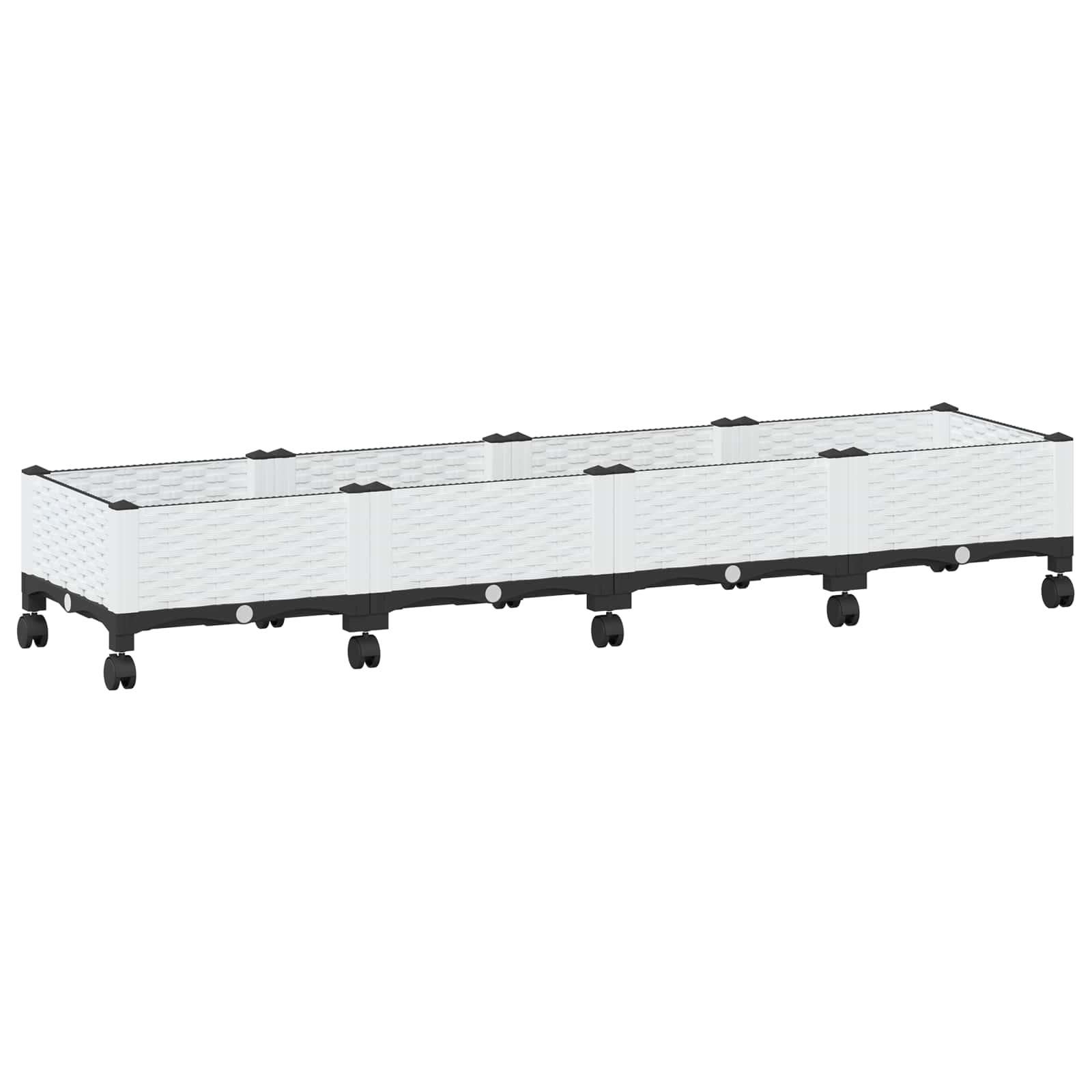 Maison Exclusive - Gartenpflanzer Mit Rädern Weiß 160 X 40 X 33 C