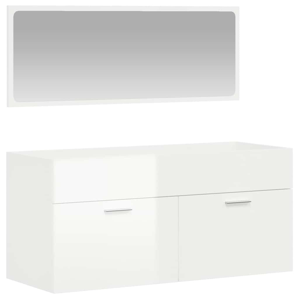 Maison Exclusive - Badschrank Mit Spiegel Hochglanz-weiß Holzwerk