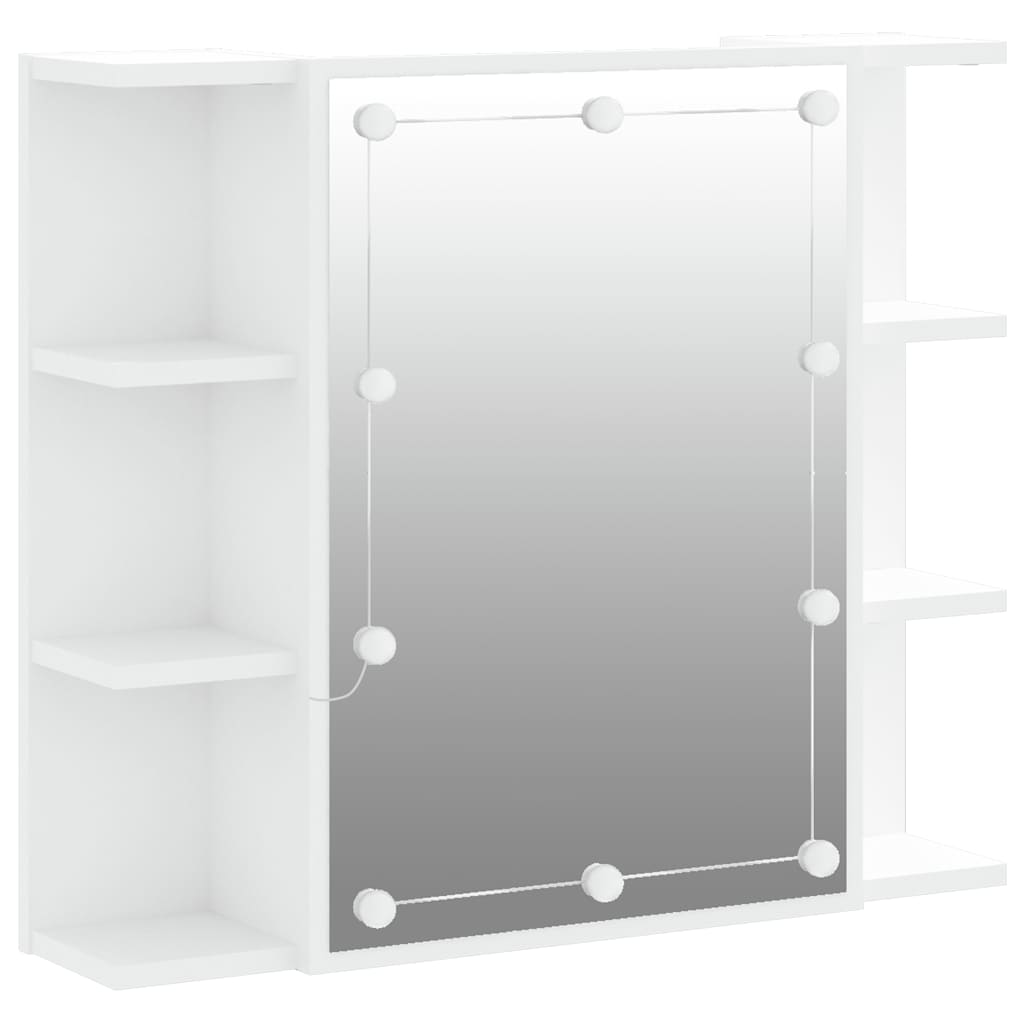 Maison Exclusive - Spiegelschrank Mit Led Weiß 70x16,5x60 Cm