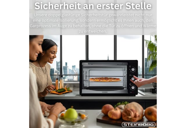 Steinborg SB-3014 Backofen 45 Liter 1800 Watt Schwarz