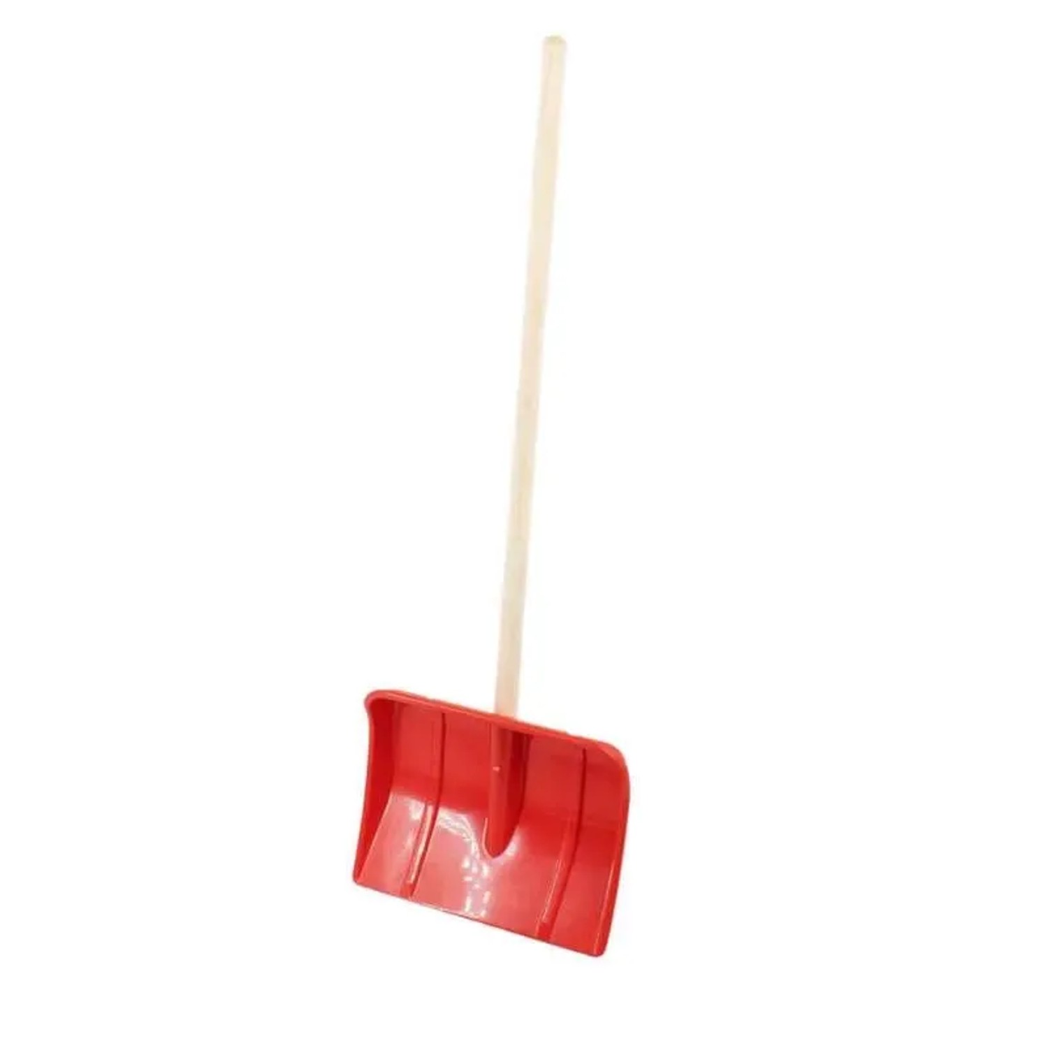 Galaflor Schneeschaufel für Kinder in Rot mit Holzstiel