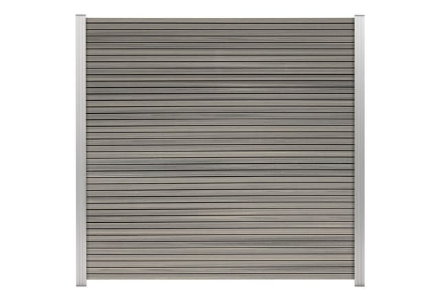 GartenLand WPC Zaun Set Shadowline ca. 180 x 180 cm Sichtschutz Steckzaun Amethystgrau Ohne Pfosten