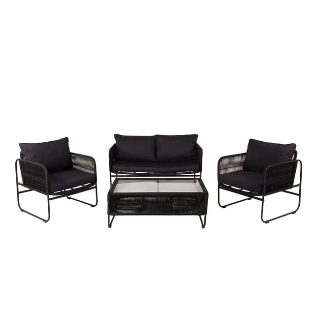 ebuy24 Utah Gartenset 4 Teile Schwarz